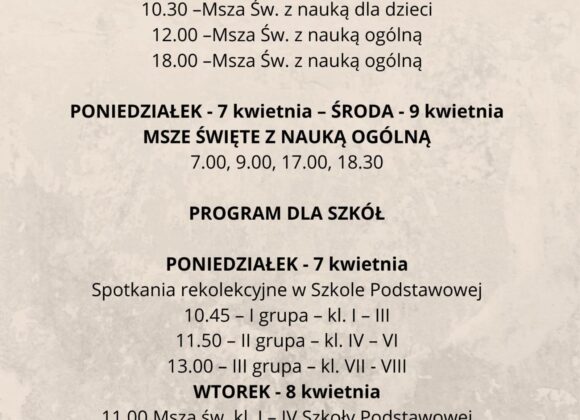 REKOLEKCJE WIELKOPOSTNE